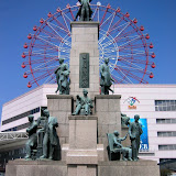 The plaque for this statue reads, in part: “Satsuma, now Kagoshima, produced brilliant, far-sighted men during the Meiji Restoration (1868). In 1865, defying the Tokugawa Isolation Law, 17 courageous young students from Satsuma were smuggled to Europe and America to learn advanced Western technology. Overcoming great difficulties, they returned to become the driving force in the modernization of the feudalistic society.”