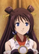 Kotoha with a slightly worried smile, in full fantasy maiden garb