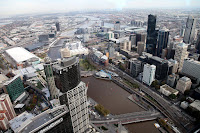 View from the skydeck - Flemington racecourse in the top-right corner