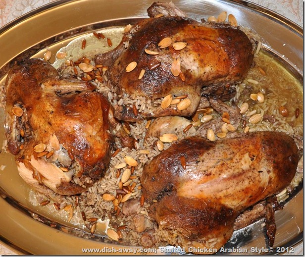Arabian-Style Stuffed Chicken Recipe by www.dish-away.com 