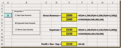 Scenario Analysis in Excel - Option Button Scenario 2