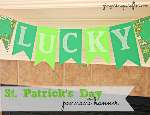 St. Patrick's Day pennant banner via GingerSnapCrafts.com #silhouette_thumb[1]