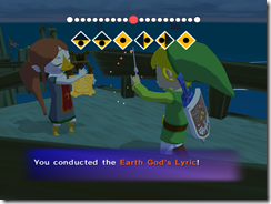 Link ensina a Earth God's Liric à Medli