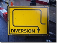 diversion road sign