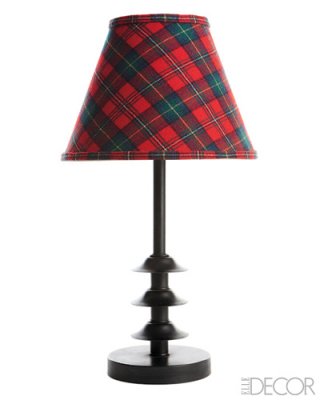 A gorgeous boyd plaid cast-steel lamp by Brimfield.