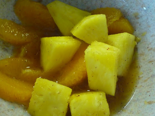 Delicious Citrus Salad complete with dressing.