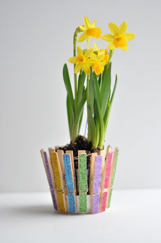 Clothespin Flower Pot Kids Crafts
