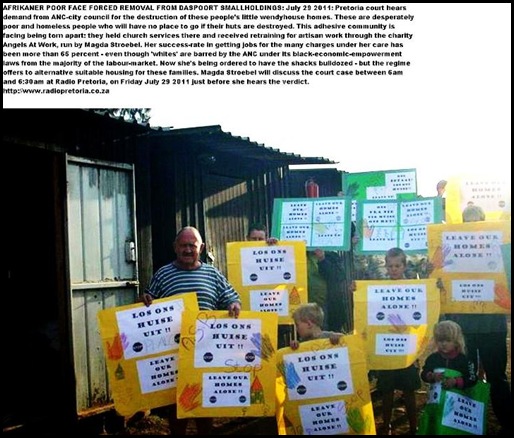 ANGELS AT WORK CHARITY DASPOORT THREATENED WITH FORCED REMOVAL OCT 2011 PRETORIA ANGELS AT WORK CHARITY DASPOORT THREATENED WITH FORCED REMOVAL OCT 2011 PRETORIA