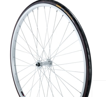 Ask your bike shop if you can swap out thick mountain bike tires for skinnier road models.