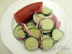 Venison Bologna w Creamy Cucumber Salad