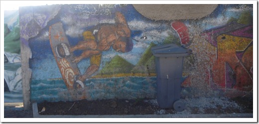 Kiteboarding mural in Tahiti