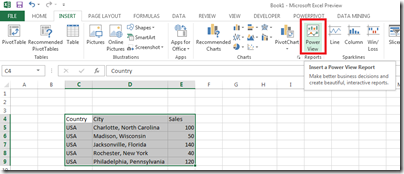 select data in excel