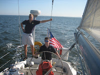 Evan and Chris sailing