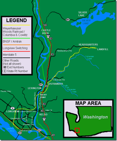 Weyerhaeuser Woods Railroad Map