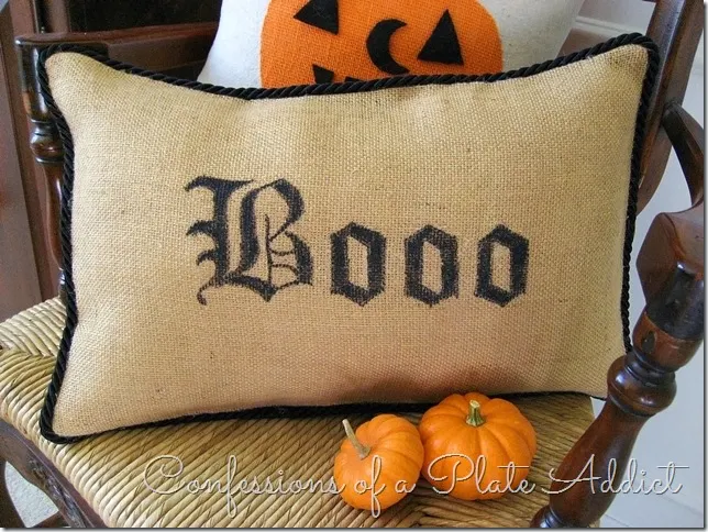 CONFESSIONS OF A PLATE ADDICT Pottery Barn Inspired No-Sew Boo Pillow