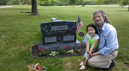 Dee Dee and Dad at Charles W Cairns Laurel Hill Cemetery Erie PA 2012-06-09_11-04-22_257