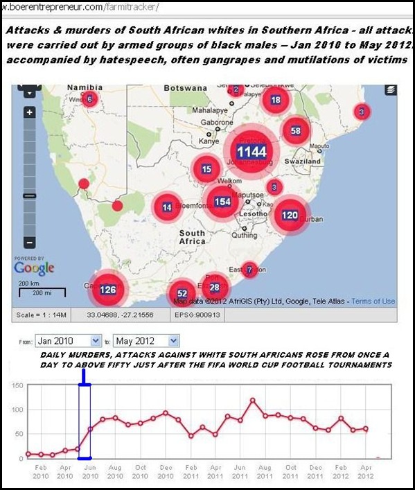ATTACKS ON WHITES GRAPH DEC2011 TO APRIL12012