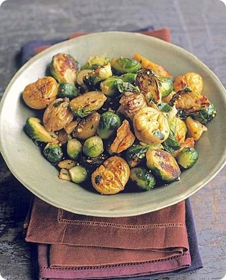 Marroni con cavolini di Bruxelles Marroni con cavolini di Bruxelles