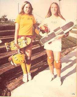 The girls Laura and Robin out practicing with their helmets