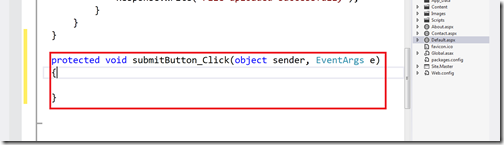 Event Handler in asp.net with visual studio 2012 - What's new in visual studio 2012