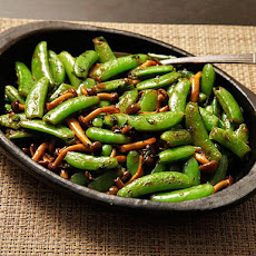 Stir-Fried Snap Peas and Mushrooms with Fish Sauce and Basil