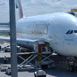 Not our plane, but it was my first time seeing a double decker, so I thought I'd take a picture. Not our plane, but it was my first time seeing a double decker, so I thought I'd take a picture.