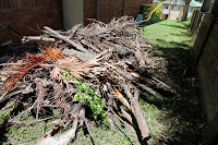 The big pile moved over the fence