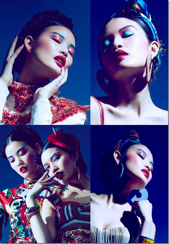 Фотосессия для журнала Marie Claire HK–Мода апрель 2013 макияж Мариан ВУ (Marian Woo) 