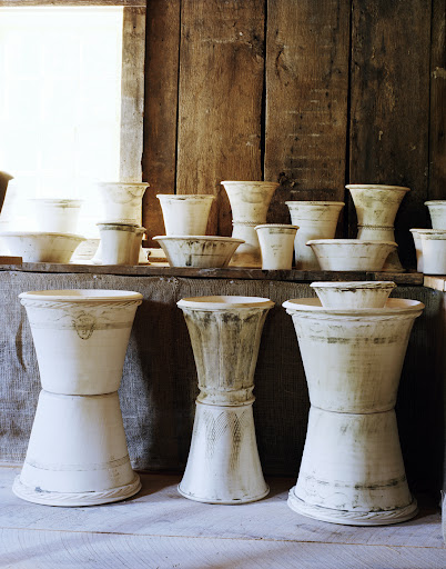 P:  Pottery from Ben & Guy Wolff. (benwolffpottery.com and guywolff.com) Each piece is beautifully handmade.  We here at MSLO love their pots.