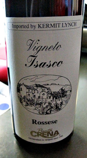 A red wine, called Rossese, from the Ligure region in Italy.