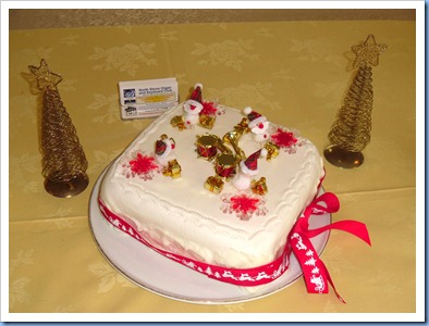 Our Xmas Party Cake kindly made by Peter Littlejohn and iced by his mum for us. It was also Peter Littlejohn's Birthday on 15th December and so we were able to celebrate this auspicious occasion in the usual manner and some scrummy cake to boot!