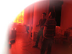 Photographer Raymond Hom and digital tech Brian Gardner, through the lens of the decoder. Sadly, nothing was decoded.