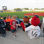David says hello to Sunburn at Traverse City Beach Bums game. &ndash; 03-Aug-2010