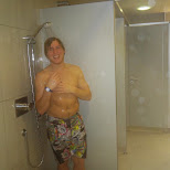 in the shower at the olympia pool in Seefeld, Tirol, Austria