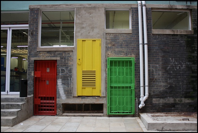 Coloured doorways in a Braamfontein alley