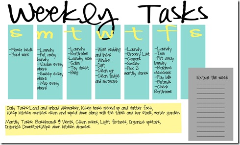 weekly tasks