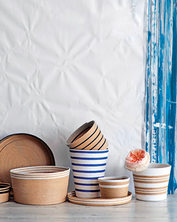 There are so many uses for these chic striped baskets.
(marthastewart.com/how-to/striped-rope-baskets) There are so many uses for these chic striped baskets.
(marthastewart.com/how-to/striped-rope-baskets)