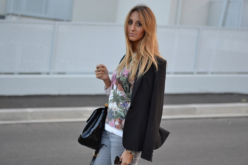 Zara, Floral, Animalier, Miss Sicily Bag, Dolce & Gabbana Bag, Fashion Blogger, Fashion Blog, Italian Fashion Blogger, Rifle, H&M Jacket, H&M Blazer