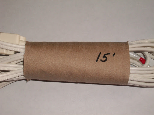 A 15' extension cord slipped in a tube.