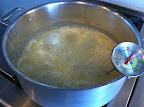 Choose your largest pot for making the caramel. The liquid bubbles up and increases in volume dramatically during cooking.