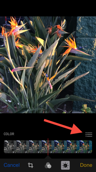 iOS 8 Photos app Color adjustments