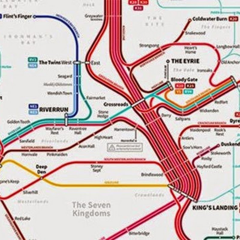 Game of Thrones U-Bahn-Karte ist ein praktischer Führer für Reisen in Westeros