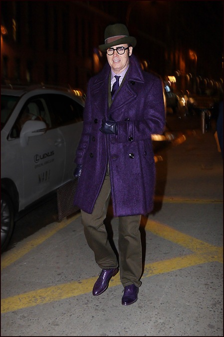 1 Patrick McDonald Purple YSL coat matching shoes brown suit hat ol