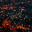The red lights of this area, I assume the financial district, gave it an otherworldy glow.