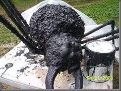 Mr. Spider. Added Eyeballs...and gave his topside a coat of black paint for base. Mr. Spider. Added Eyeballs...and gave his topside a coat of black paint for base.