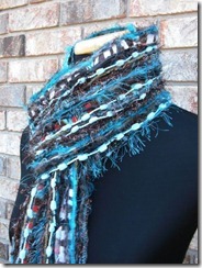 blue and brown scarf