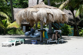 We had an all day pass that provided chair rentals, a shuttle back and forth, lunch while we were here, and snorkeling gear.
