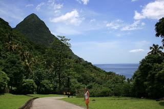On our way down, the Gross Piton in the background.