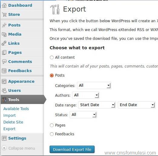 Tutorial Import Data dari Wordpress ke CMS Formulasi