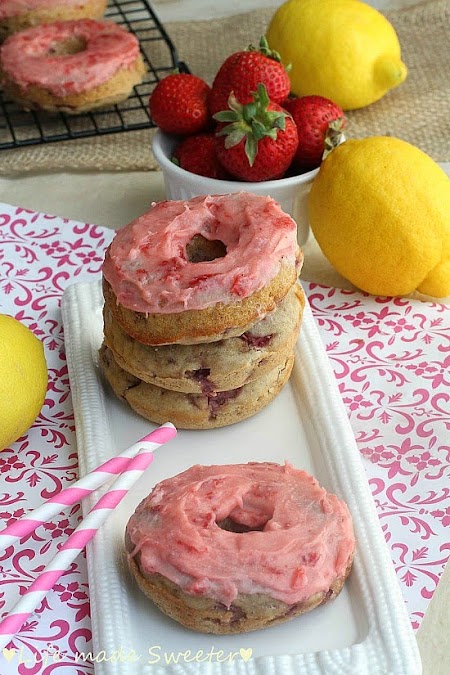 Strawberry and Lemon Frosted Donuts - Life made Sweeter.jpg